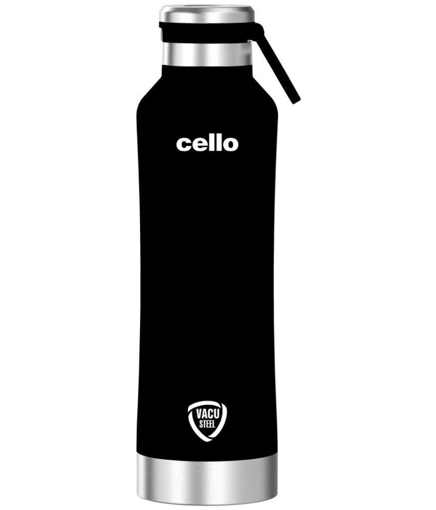     			Cello Duro One Touch Black Steel Flask ( 800 ml )