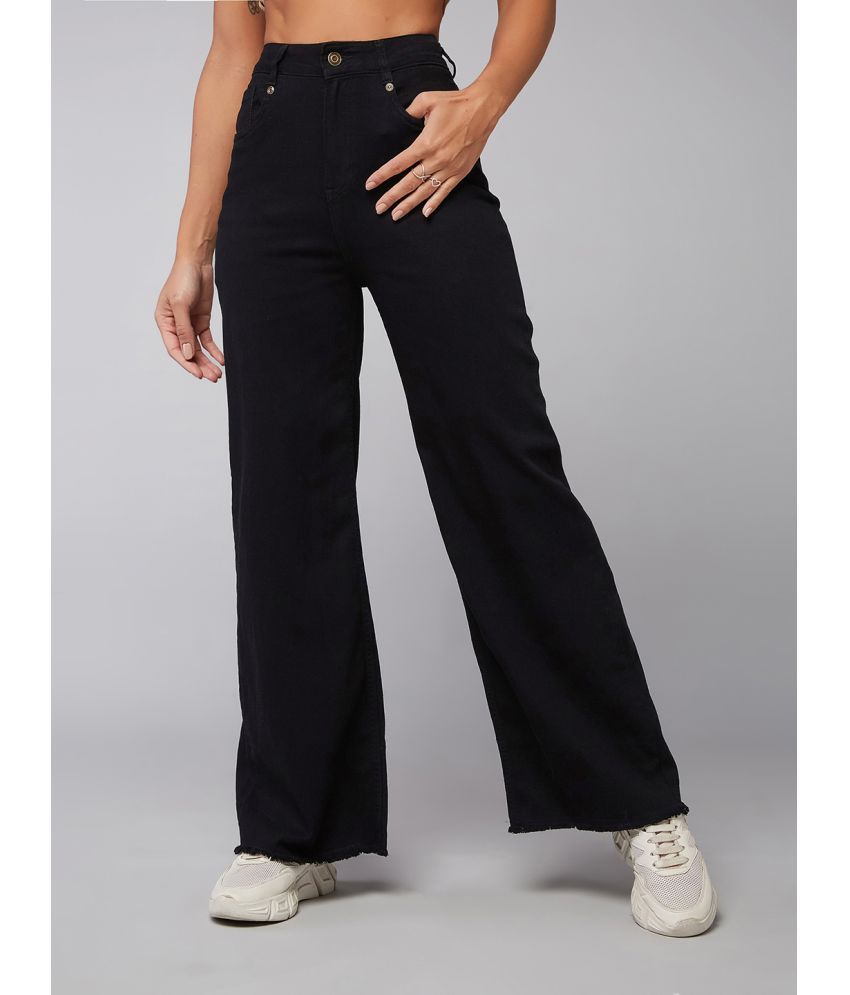     			Dolce Crudo - Black Denim Wide Leg Women's Jeans ( Pack of 1 )