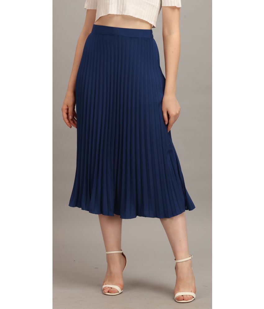     			Femvy Blue Polyester Women's Flared Skirt ( Pack of 1 )