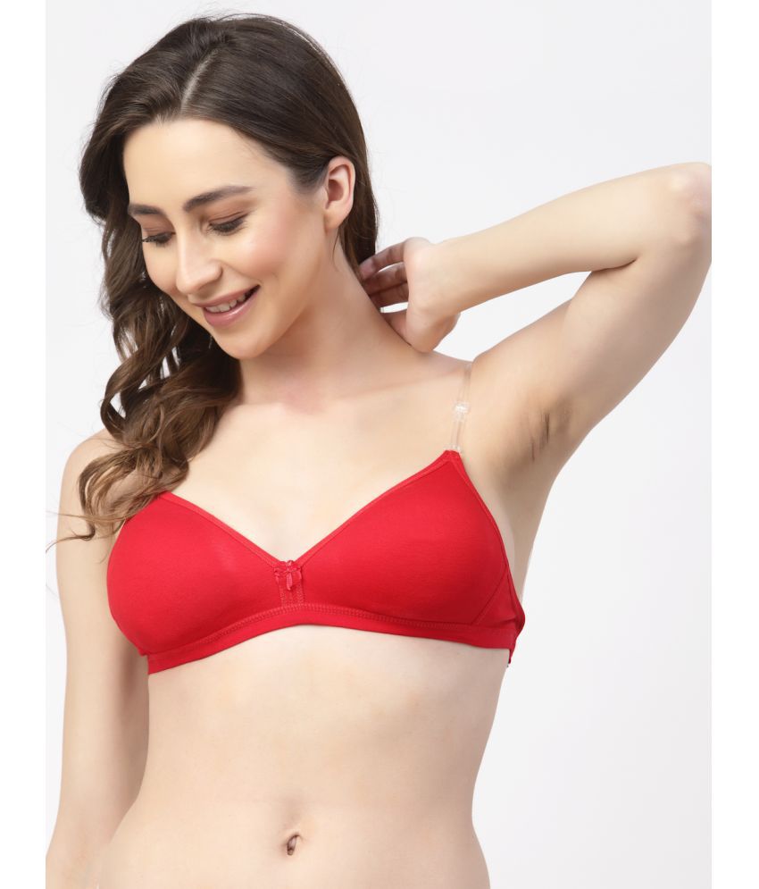     			Floret Red Cotton Blend Non Padded Women's Convertable Bra ( Pack of 1 )