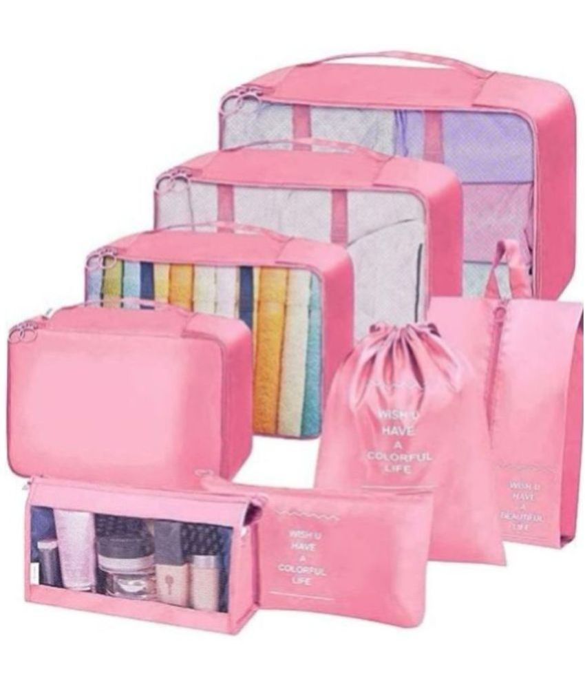     			House Of Quirk Pink Travel Luggage Bag