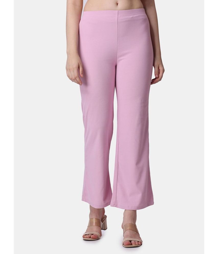     			POPWINGS Pink Polyester Flared Women's Casual Pants ( Pack of 1 )