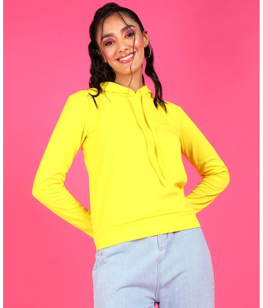     			POPWINGS Polyester Women's Hooded Sweatshirt ( Yellow )