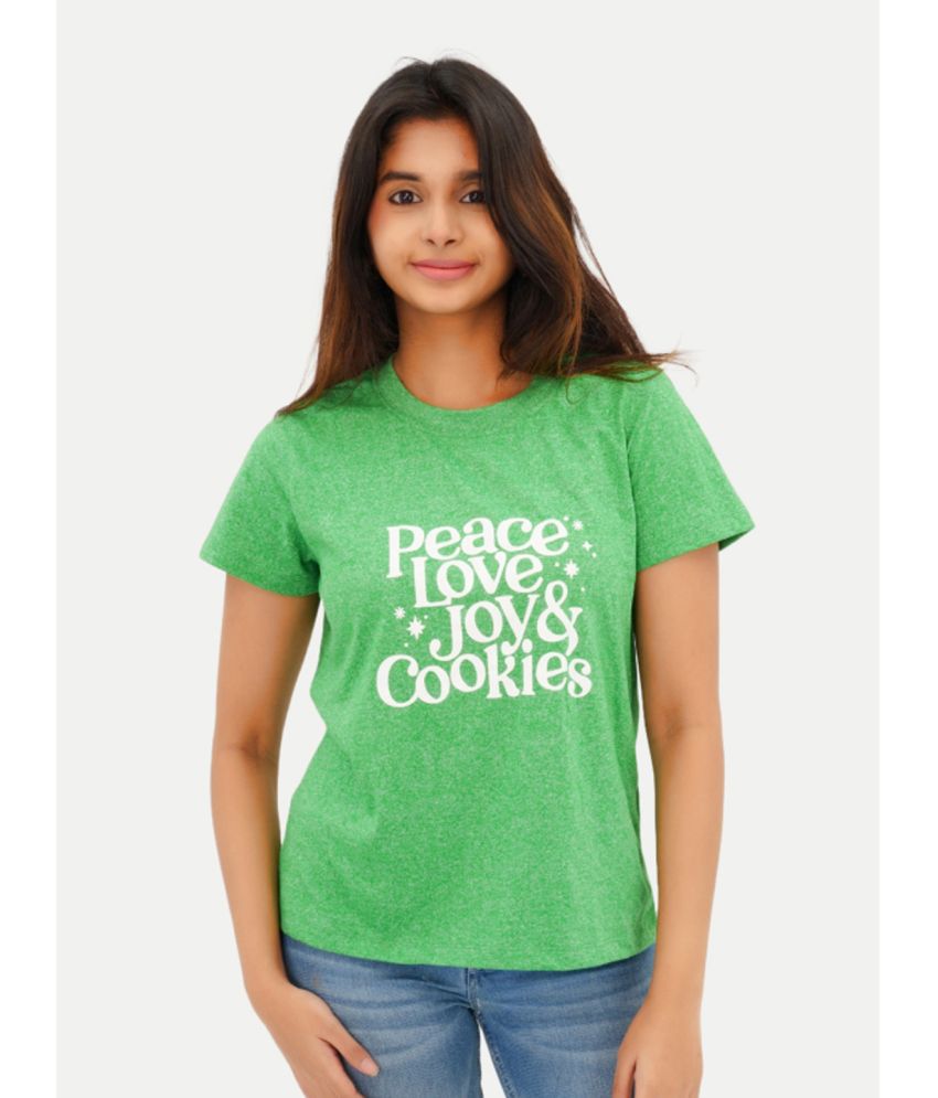     			Radprix Green Cotton Blend Regular Fit Women's T-Shirt ( Pack of 1 )