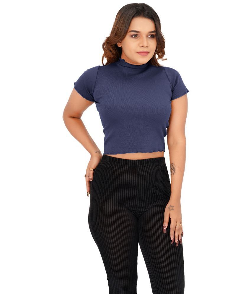     			Radprix Navy Cotton Blend Regular Fit Women's T-Shirt ( Pack of 1 )