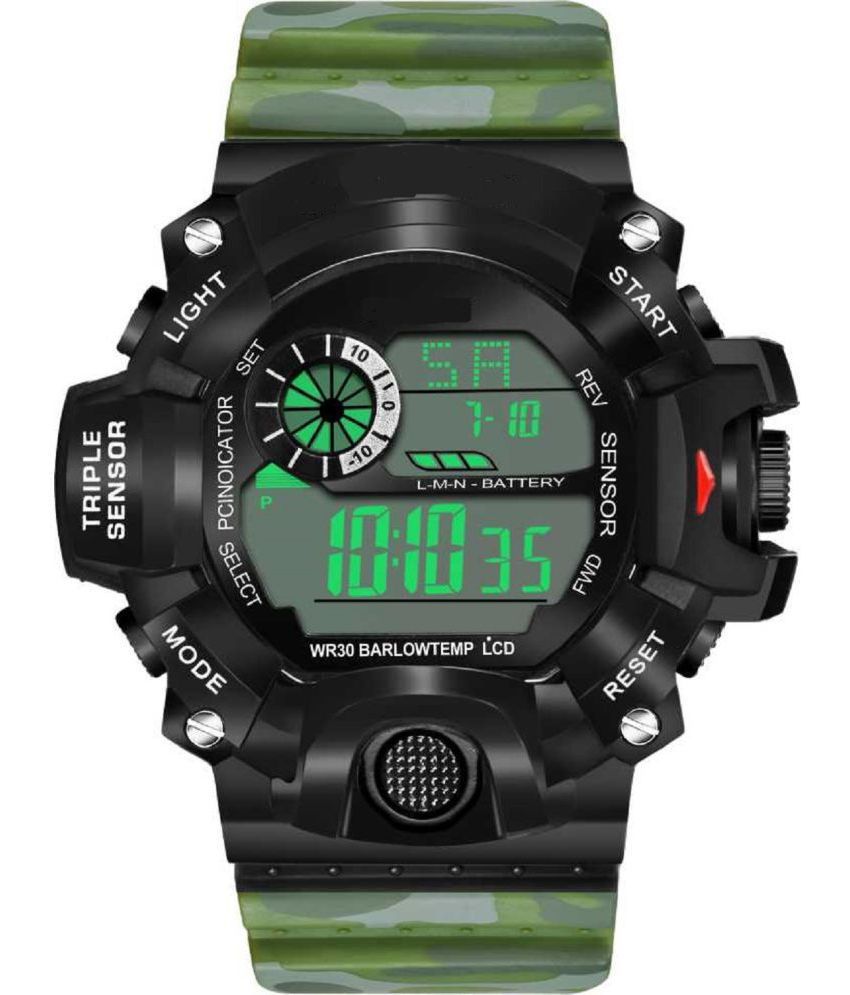     			Rhonium Multicolor PU Digital Men's Watch