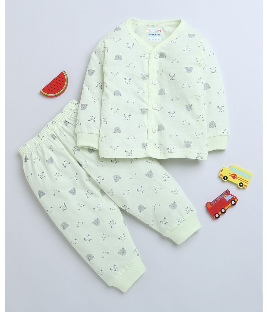     			BUMZEE Off White Cotton Baby Girl T-Shirt & Pyjama Set ( Pack of 1 )