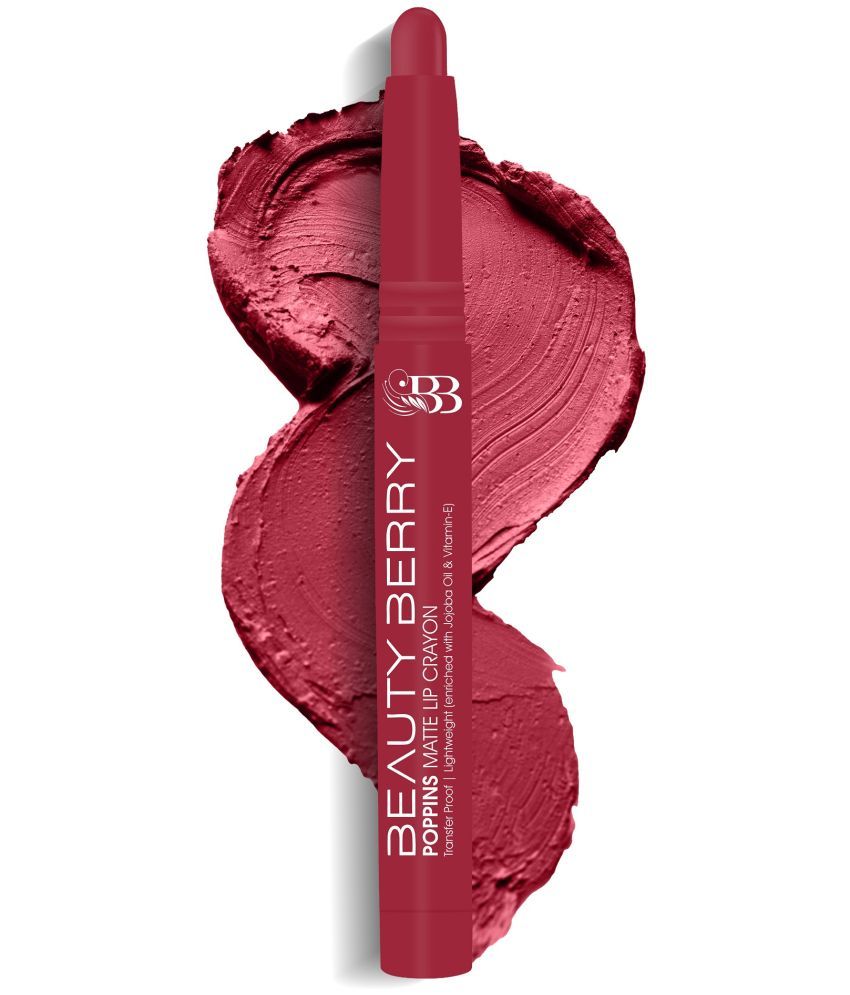     			Beauty Berry Poppins Matte Lip Crayon Lipstick for Women 3g, Royal Rust Maroon (Shade - 14)