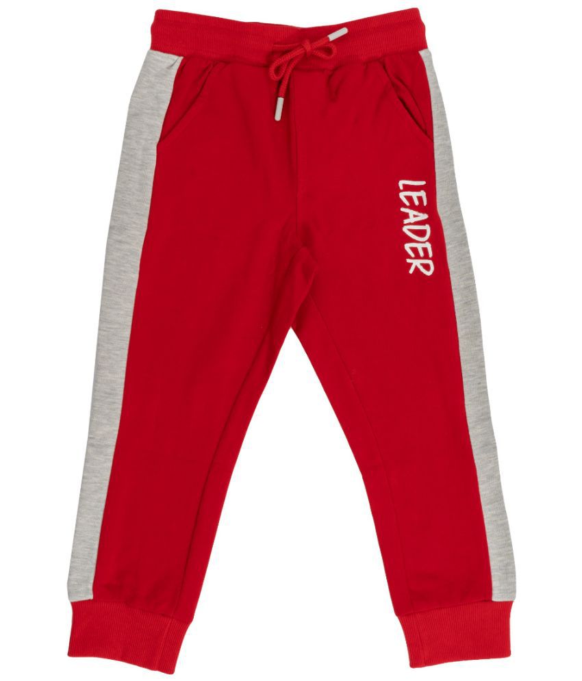     			Cream Girls Red Cotton Boys Trackpant ( Pack of 1 )