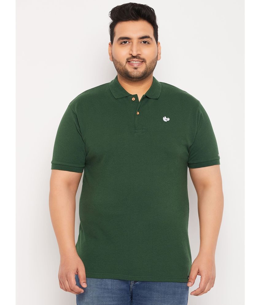     			NUEARTH Cotton Blend Regular Fit Solid Half Sleeves Men's Polo T Shirt - Green ( Pack of 1 )