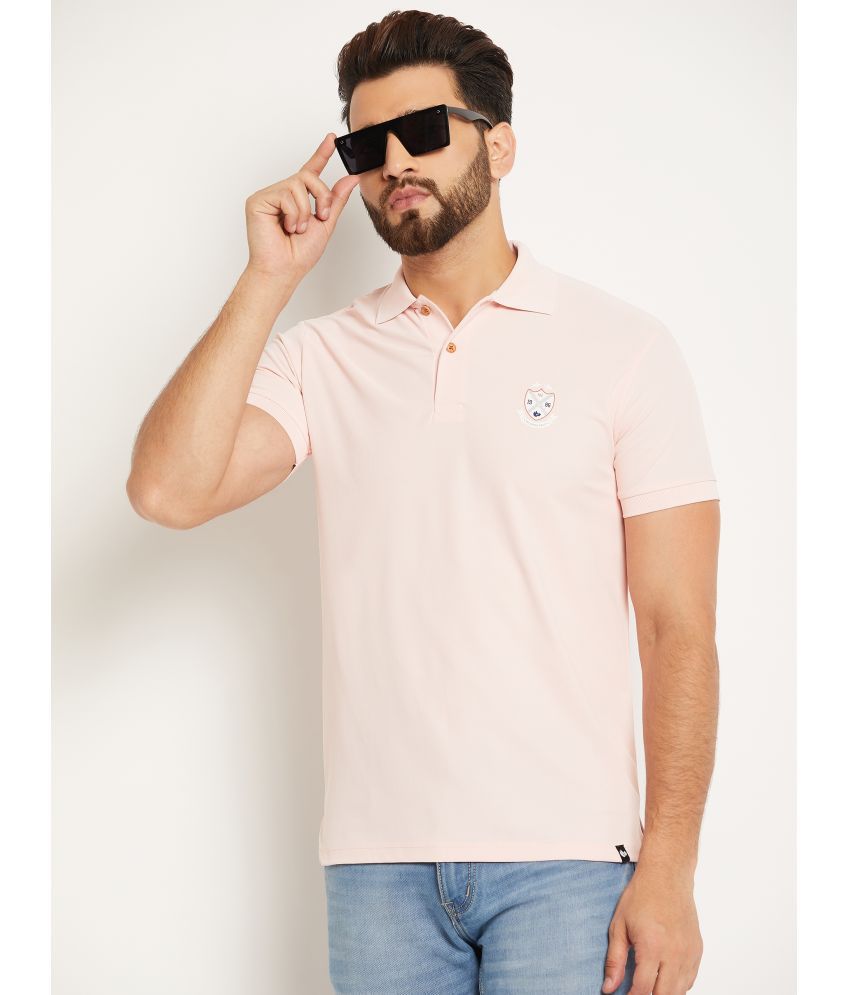     			NUEARTH Cotton Blend Regular Fit Solid Half Sleeves Men's Polo T Shirt - Pink ( Pack of 1 )