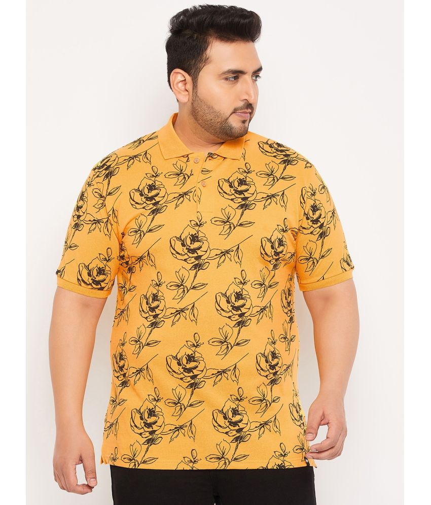     			NUEARTH Cotton Blend Regular Fit Printed Half Sleeves Men's Polo T Shirt - Yellow ( Pack of 1 )