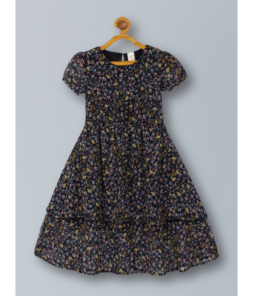     			PLUM TREE Navy Polyester Girls Fit And Flare Dress ( Pack of 1 )