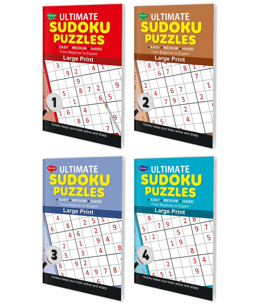    			Sawan Present Set Of 4 Ultimate Sudoku Puzzles Easy to Expert | Easy, Medium, Hard 1 To 4 ( Large Print with Answers )