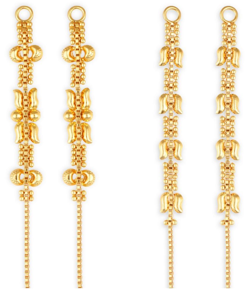     			VIVASTRI Gold Ear Chain Earrings ( Pack of 2 )