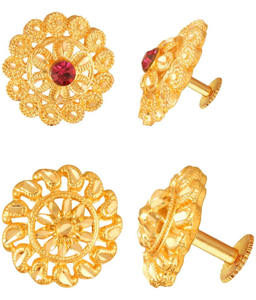     			VIVASTRI Gold Stud Earrings ( Pack of 2 )