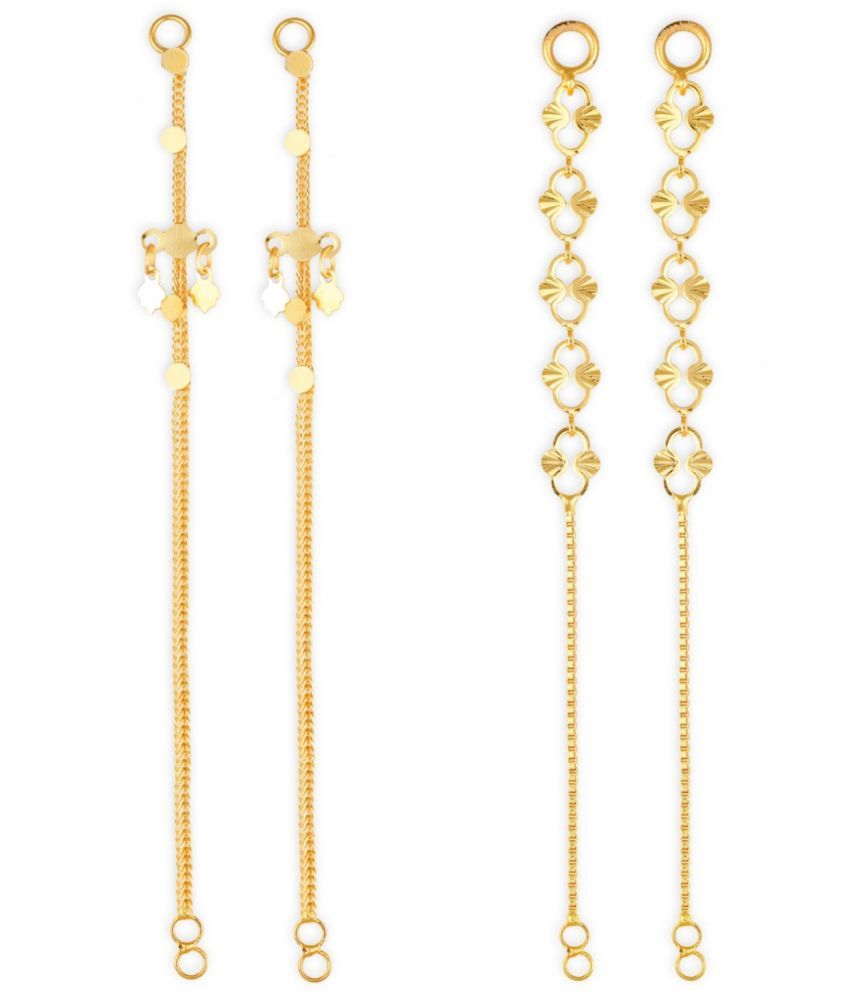     			VIVASTRI Golden Hoops Earrings ( Pack of 2 )