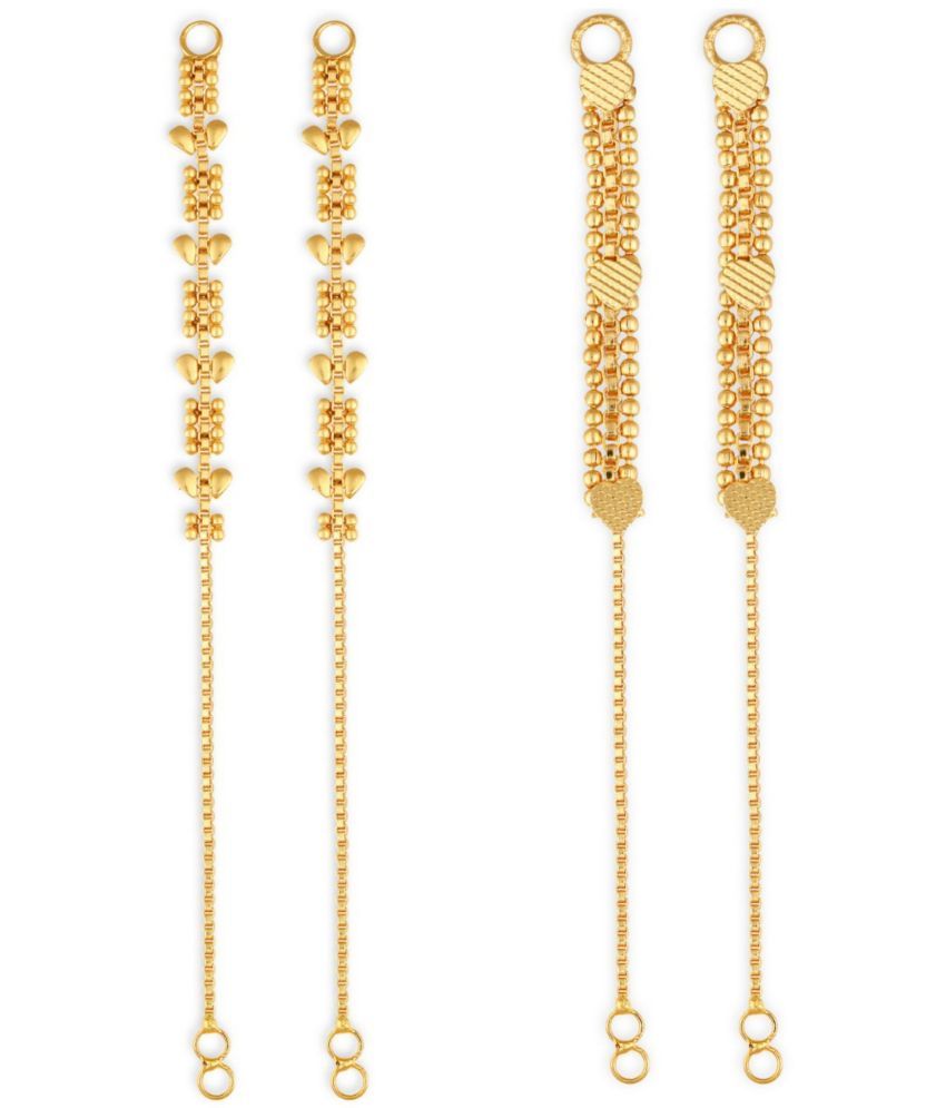     			VIVASTRI Golden Hoops Earrings ( Pack of 2 )