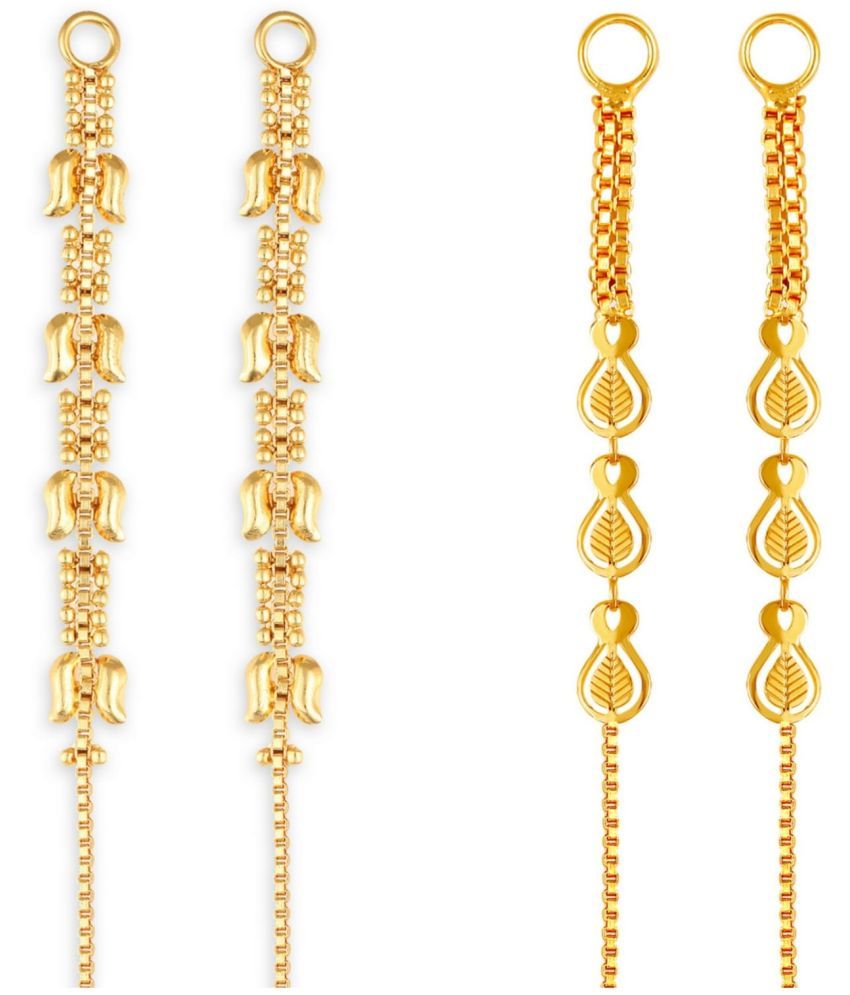     			VIVASTRI Golden Hoops Earrings ( Pack of 2 )