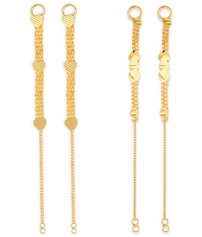     			VIVASTRI Golden Hoops Earrings ( Pack of 2 )