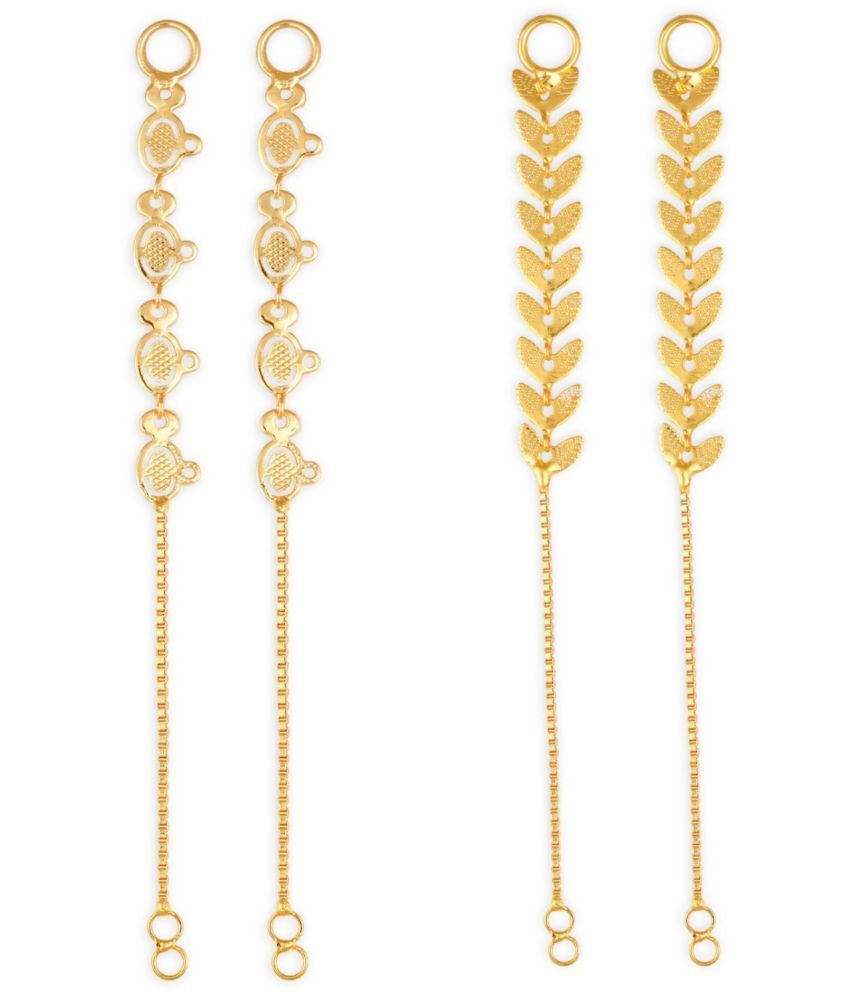     			VIVASTRI Golden Hoops Earrings ( Pack of 2 )