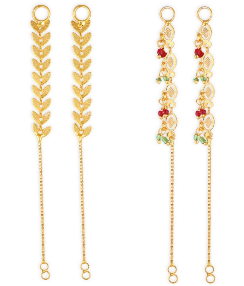     			VIVASTRI Golden Hoops Earrings ( Pack of 2 )