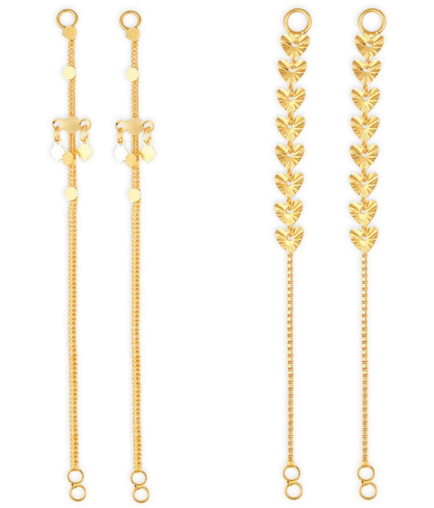     			VIVASTRI Golden Hoops Earrings ( Pack of 2 )