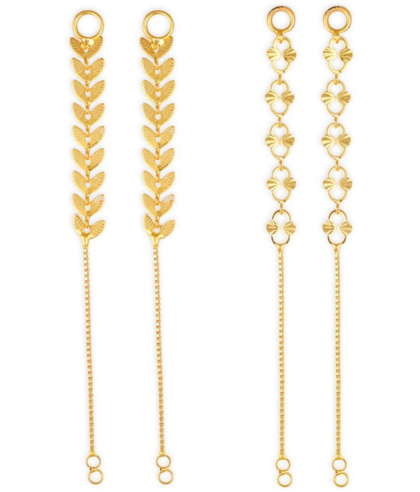     			VIVASTRI Golden Hoops Earrings ( Pack of 2 )