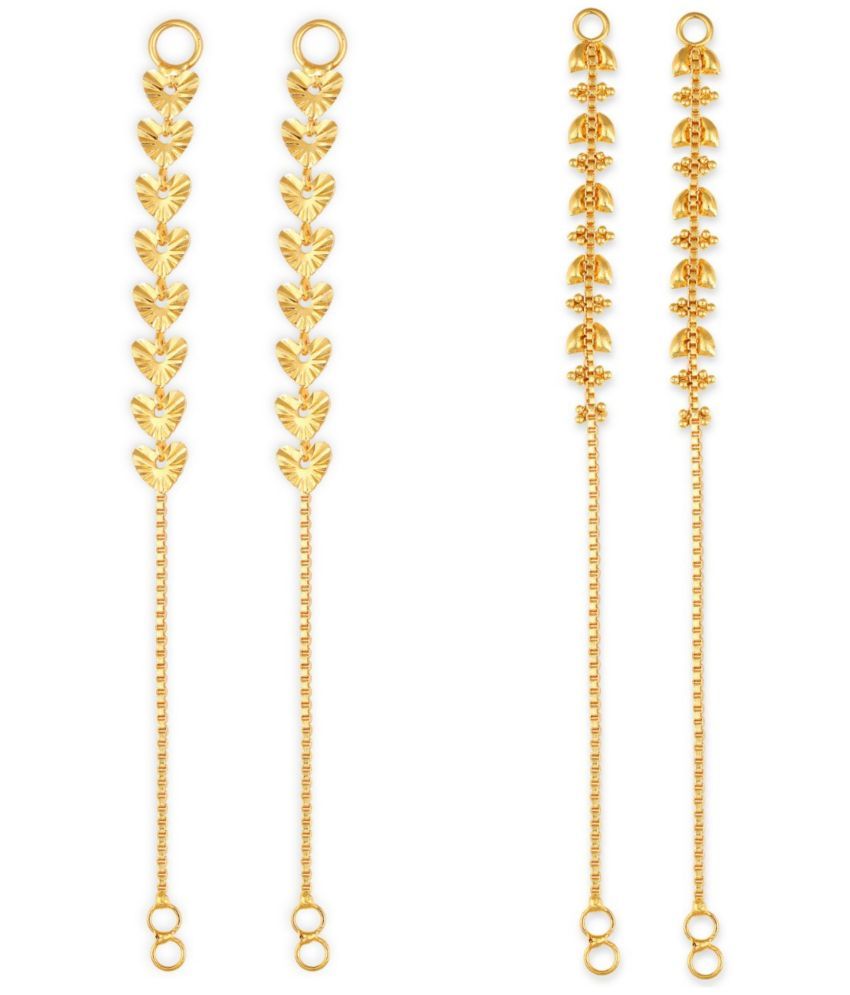     			VIVASTRI Golden Hoops Earrings ( Pack of 2 )