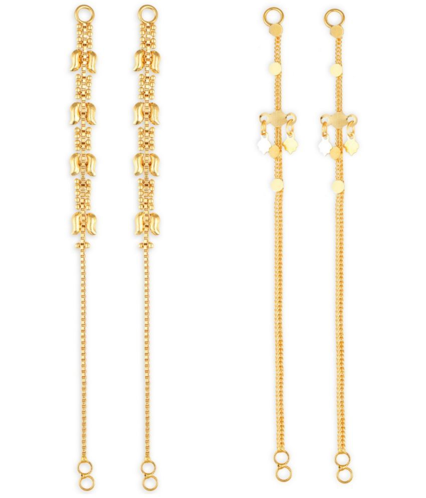     			VIVASTRI Golden Hoops Earrings ( Pack of 2 )