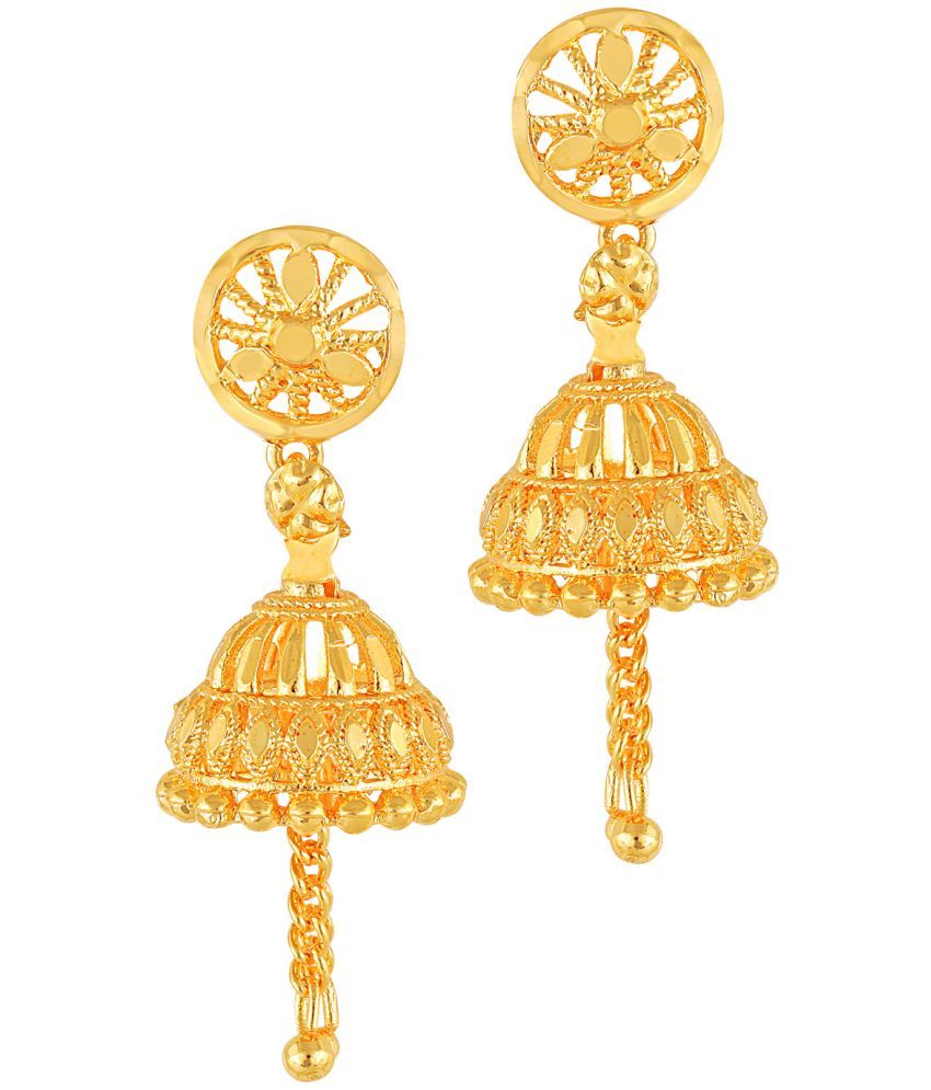     			VIVASTRI Golden Jhumki Earrings ( Pack of 1 )