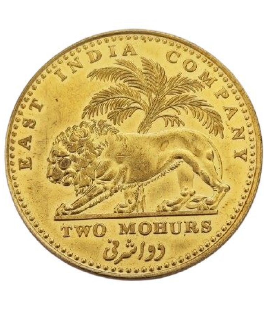     			Very Rare 2 Mohur 1835 East India Company Willam IIII Gold Plated Coin