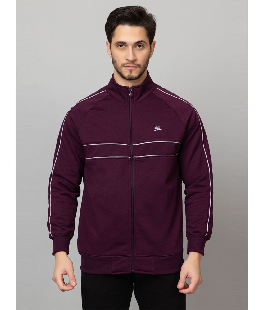     			YHA Fleece Men's Casual Jacket - Purple ( Pack of 1 )