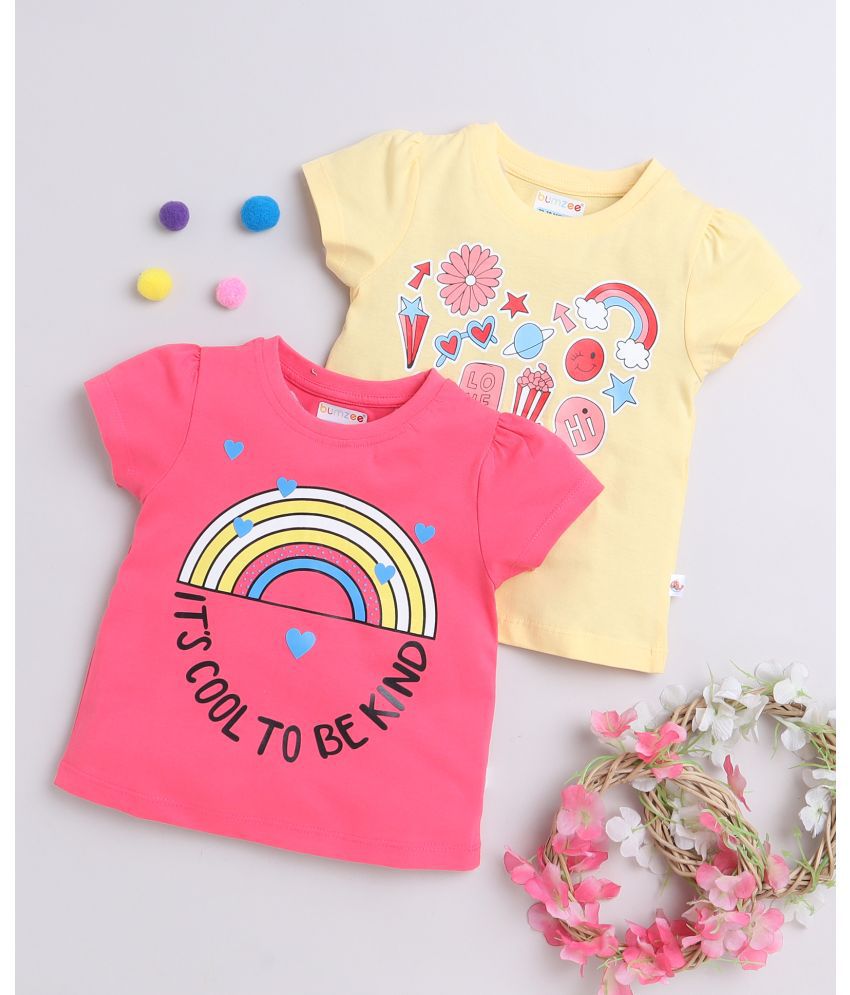     			BUMZEE Pink Baby Girl T-Shirt ( Pack of 2 )