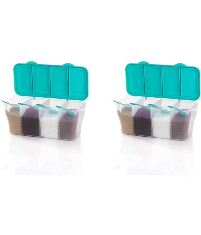     			FIT4CHEF Masala Container Set PET Turquoise Multi-Purpose Container ( Set of 2 )