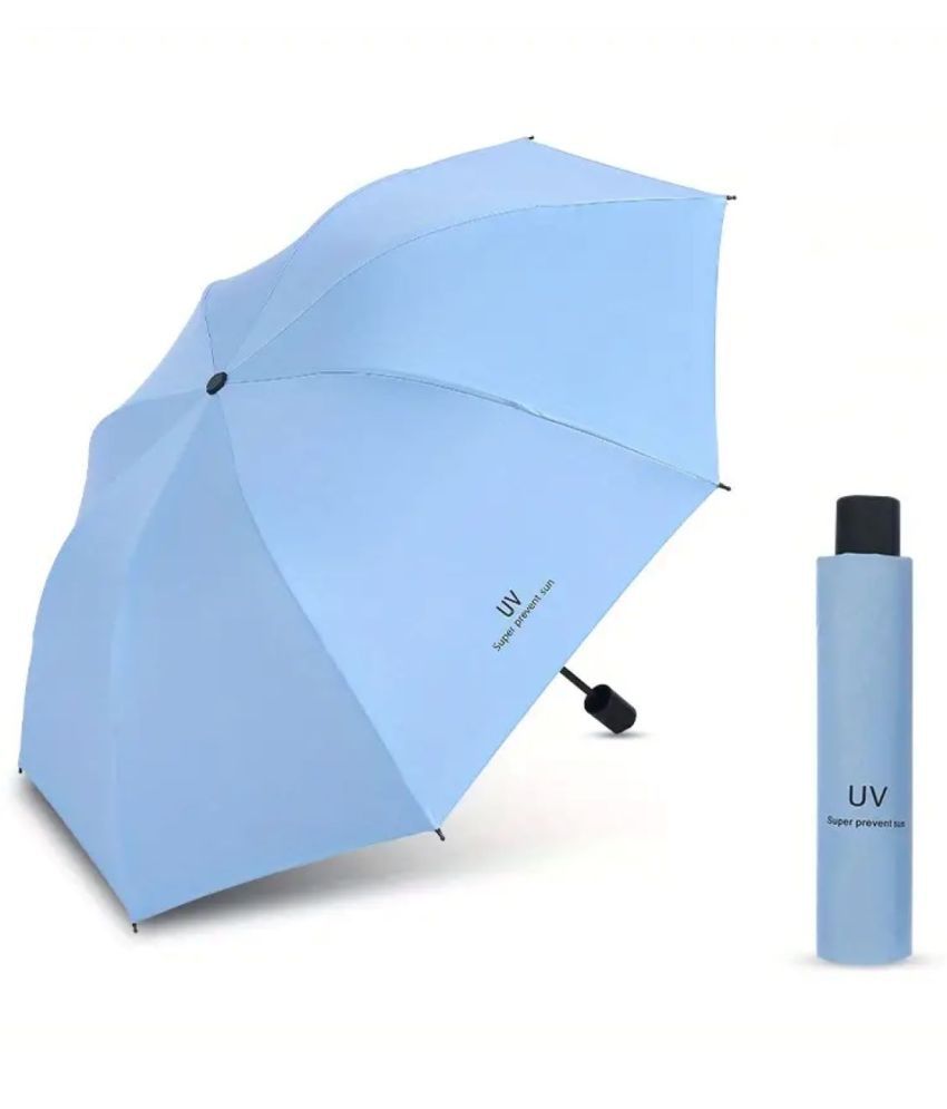     			Infispace Manual Umbrella For  Boys & Girls, UV-Rays Safe 23 Inch Large Size 3-Fold Umbrella,Sky Color Umberallas For Sun & Rain