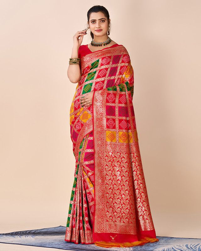     			Sanjana Silks Silk Printed Saree With Blouse Piece - Multicolor2 ( Pack of 1 )