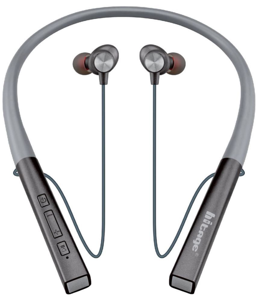     			hitage In-the-ear Bluetooth Headset with Upto 30h Talktime Deep Bass - Grey