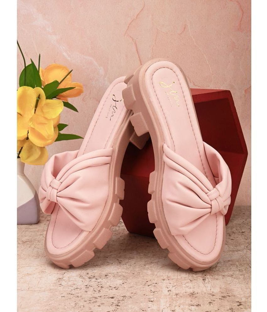     			JM Looks Pink Women's Slip On Heels