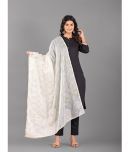 Apratim White Cotton Blend Women's Dupatta - ( Pack of 1 )