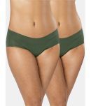 Sonari Pack of 2 Nylon Solid Women's Periods ( Olive ) Seamless pp