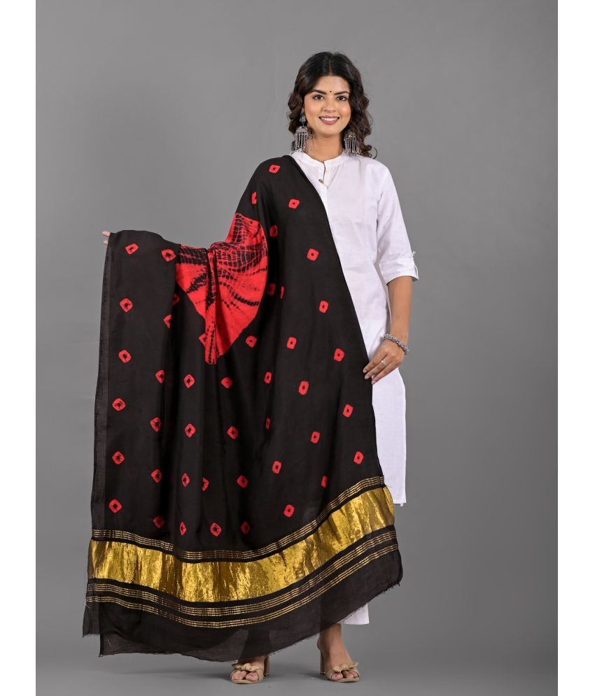     			Apratim Black Cotton Women's Dupatta - ( Pack of 1 )