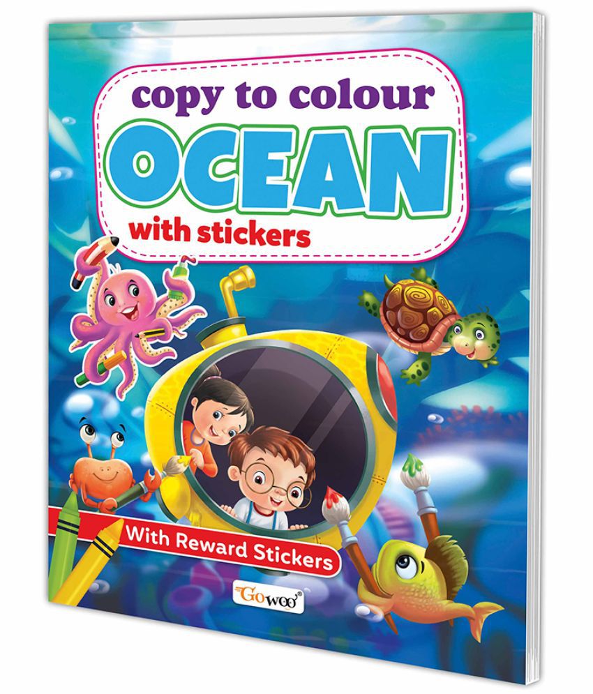     			Copy to Colour Ocean with Stickers book for kids (Ages 3-12) : Children's colouring book, Copy colouring book, Early learning colouring books with Stickers.