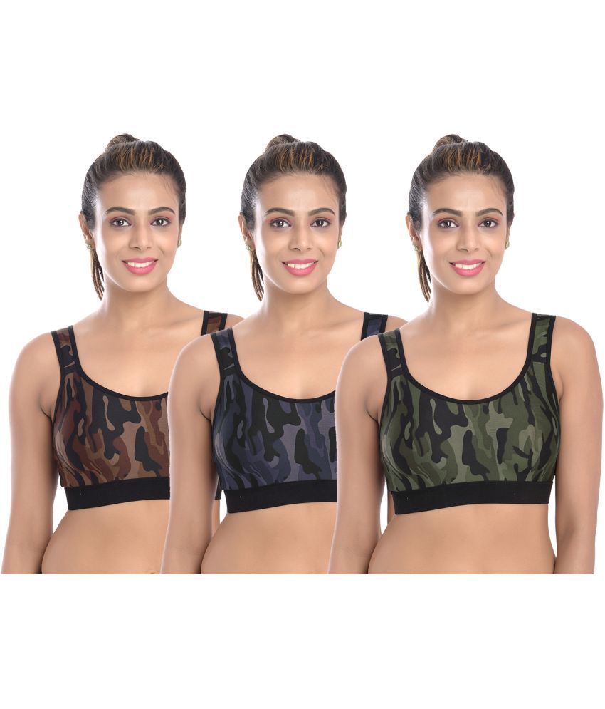     			FIMS - Fashion is my style Multicolor Lycra Non Padded Women's Racerback bra ( Pack of 3 )