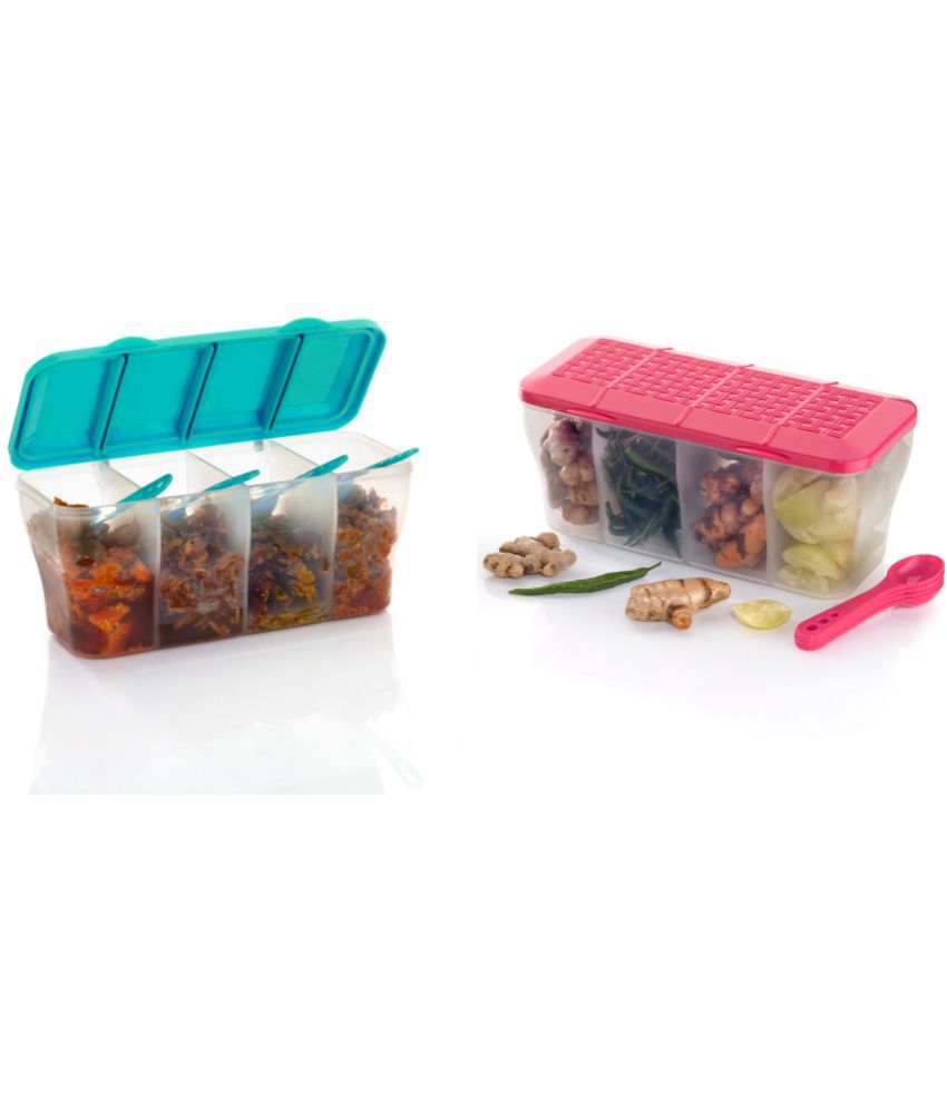     			FIT4CHEF Fridge Storage PET Multicolor Multi-Purpose Container ( Set of 2 )