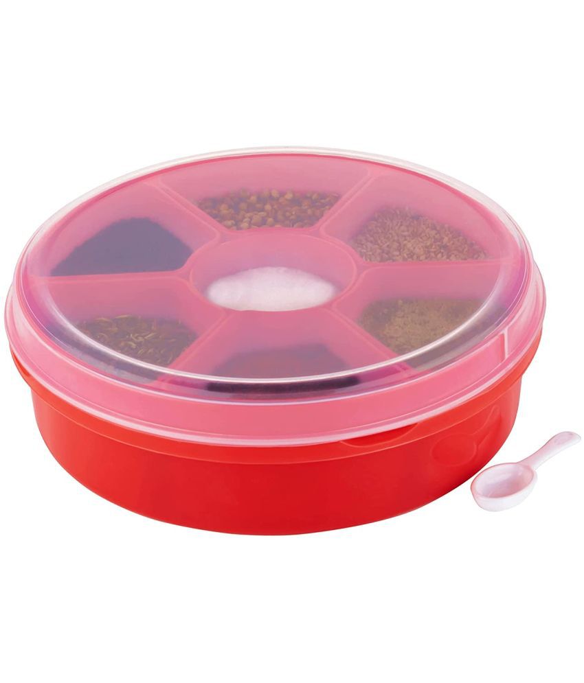     			FIT4CHEF Spice Box Polyproplene Red Spice Container ( Set of 1 )