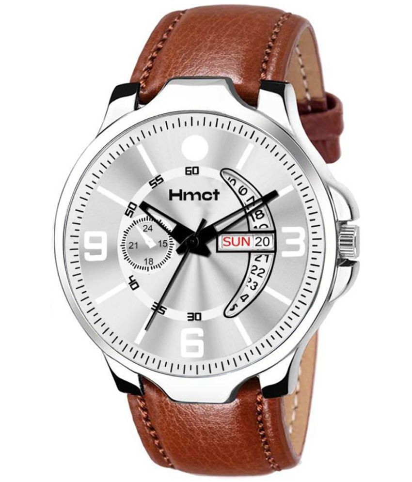     			HMCT Brown Leather Analog Men's Watch