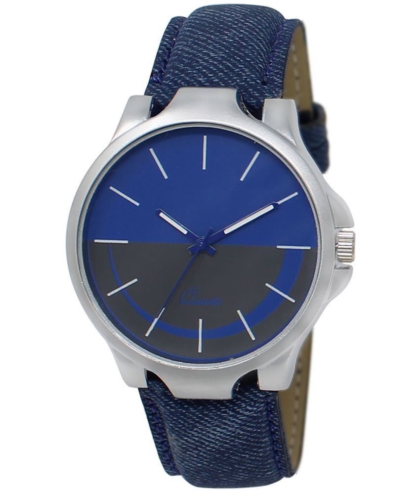     			Lorem Blue Leather Analog Men's Watch