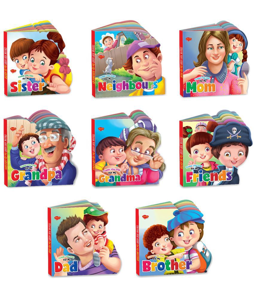     			Sawan Present Set of 8 Thank You God Story Books Of My Sister, My Neighbours,My Mom,My Grandpa,My Grandma,My Friends,My Dad and My Brother | Board Book