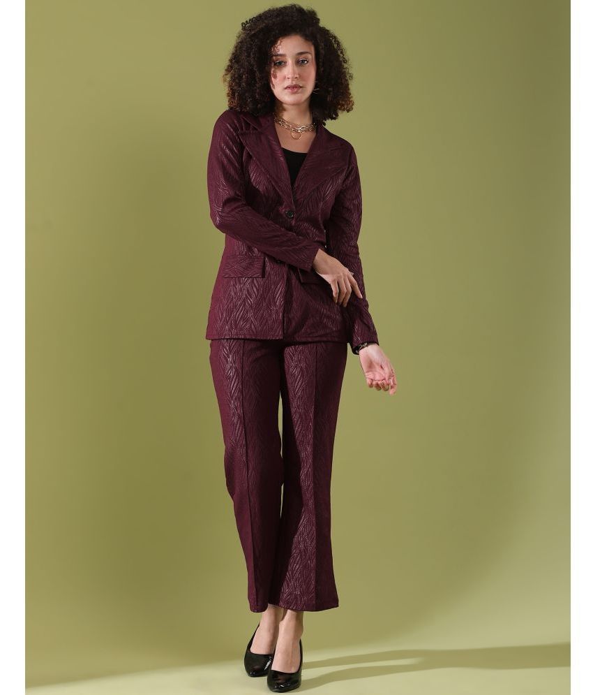     			Selvia Maroon Printed Pant Top Set